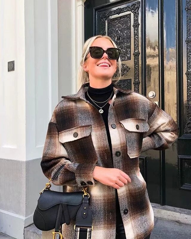 Lindy Oversized Plaid Jacket
