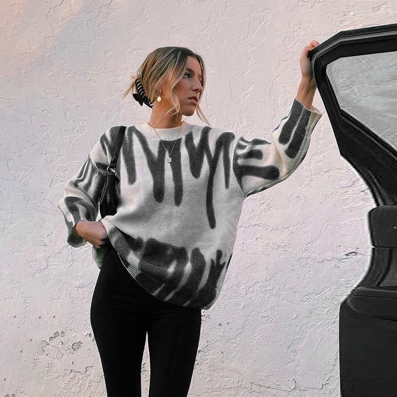 ShoptheCIC Tie Dye Oversized Knit Sweater for Cozy Style