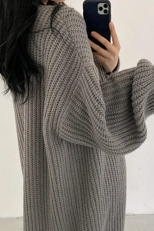 ShoptheCIC Vintage Loose Knitted Long Sweater Coat for Comfort