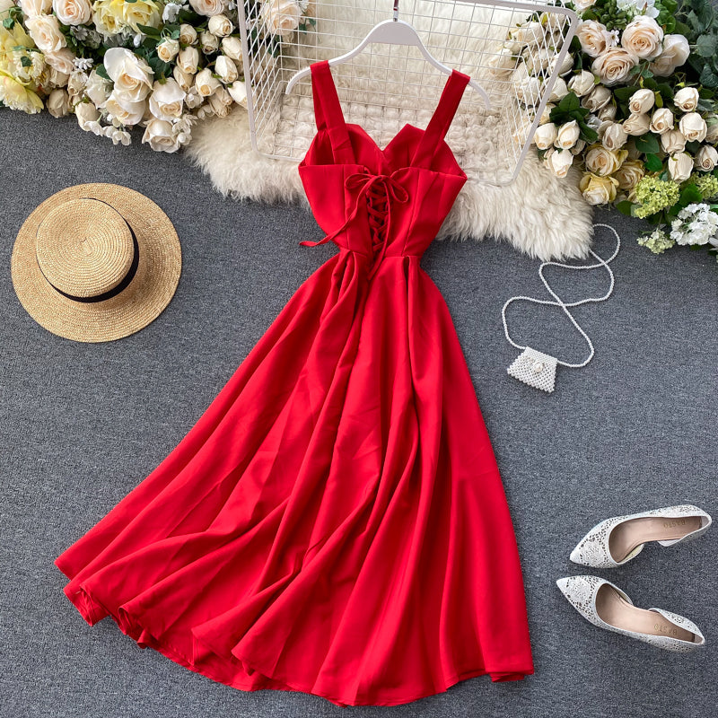 Sleeveless Sweetheart Wide Strap A-Line Midi Cocktail Dress - View 19