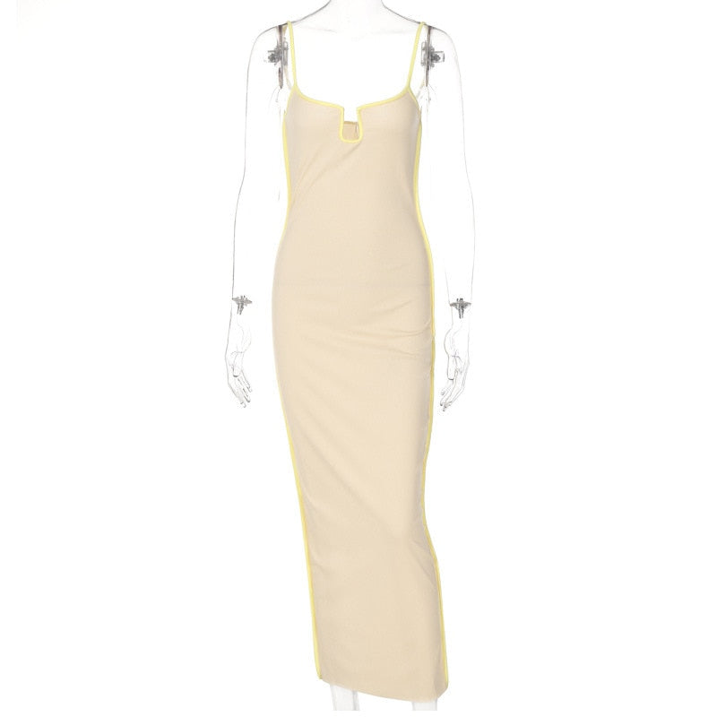 Spaghetti Strap Sleeveless Slit Party Dresses 7