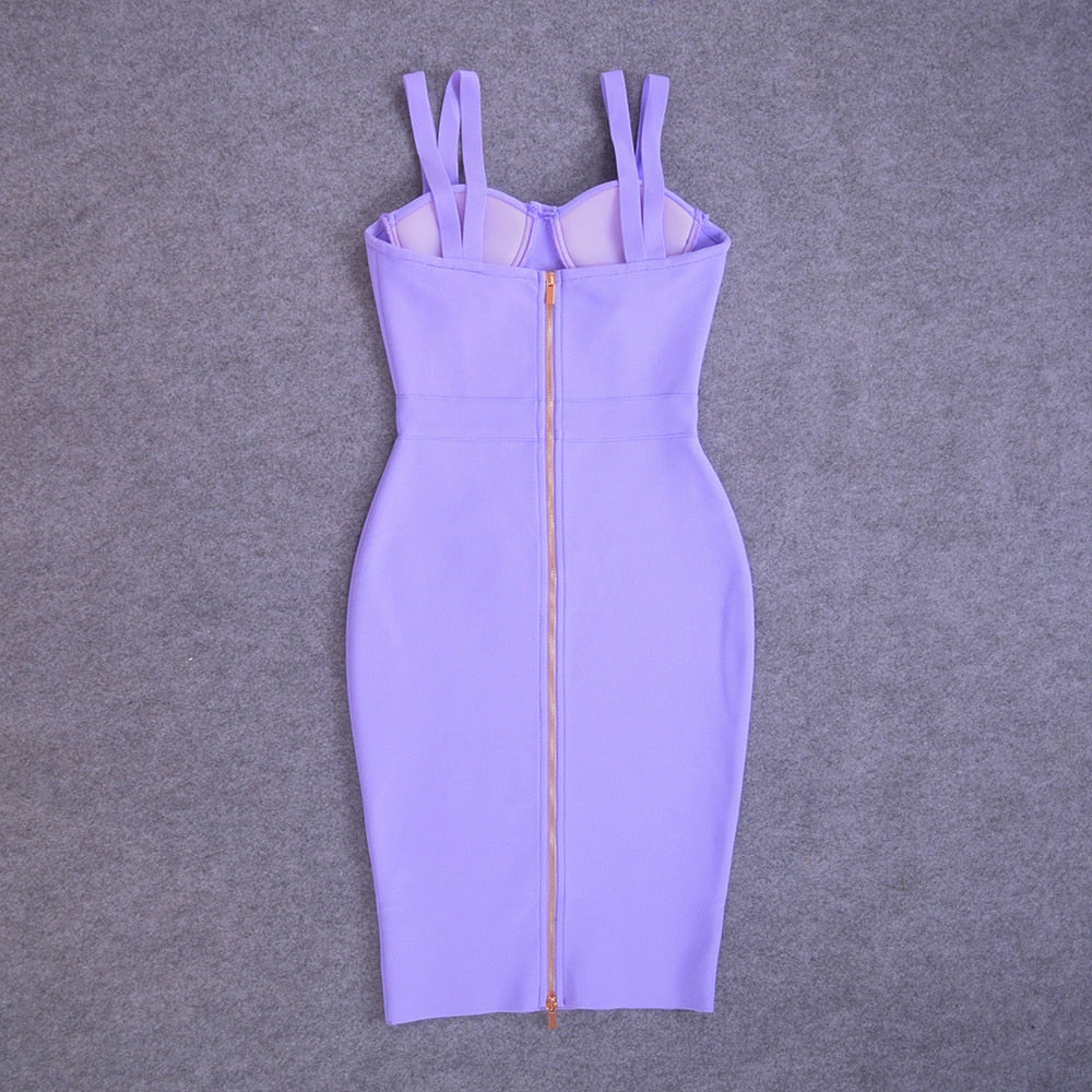Bandage Sweetheart Double-Strap Bodycon Midi Dress 19