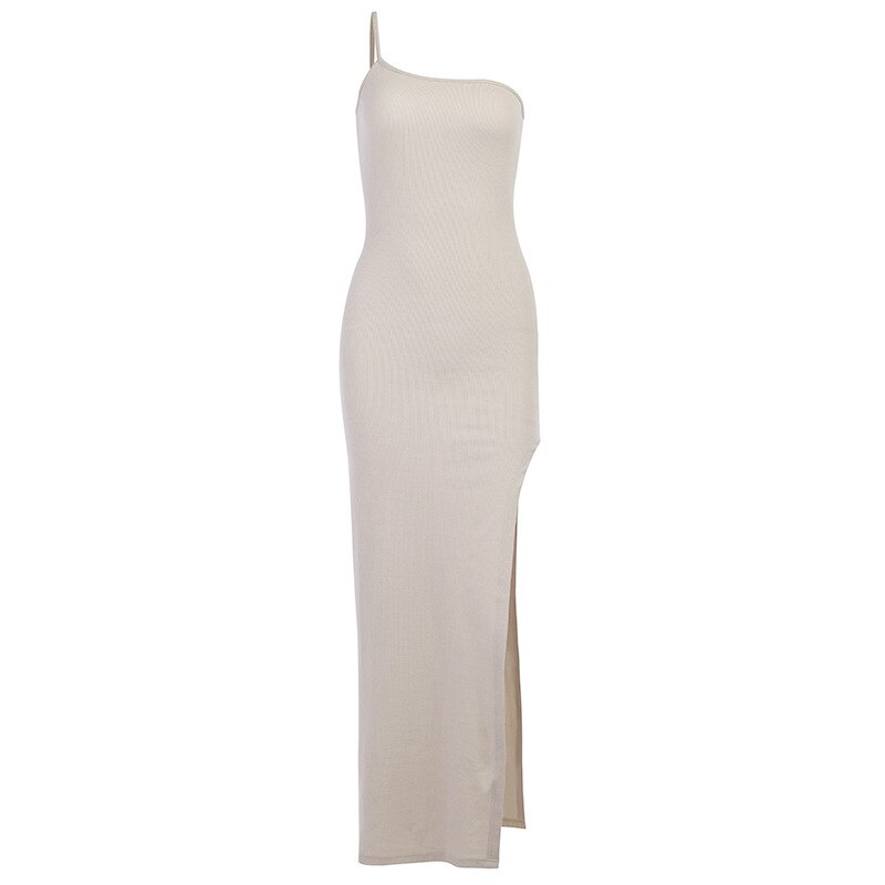 One-Shoulder Lace-Up Cutout Backless Bodycon Maxi Dress 17