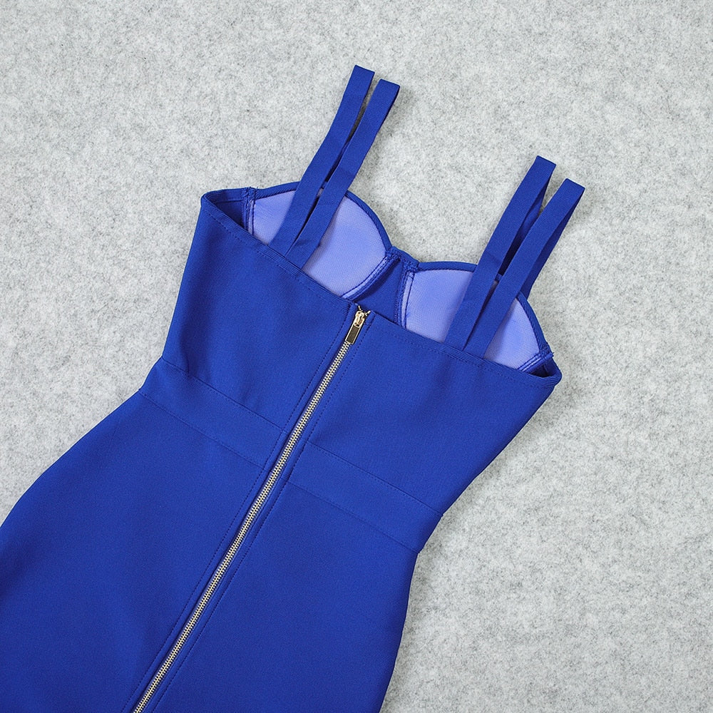 Bandage Sweetheart Double-Strap Bodycon Midi Dress 9