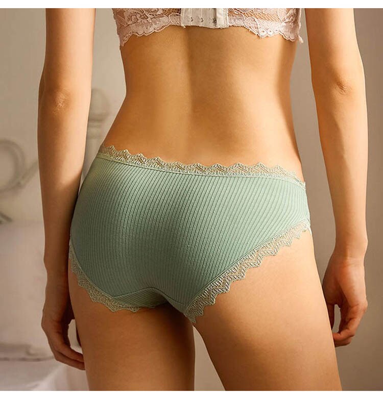 3pcs Lace Panties Underwear Seamless Cute Bow Briefs Soft Comfort Lingerie Female Underpant