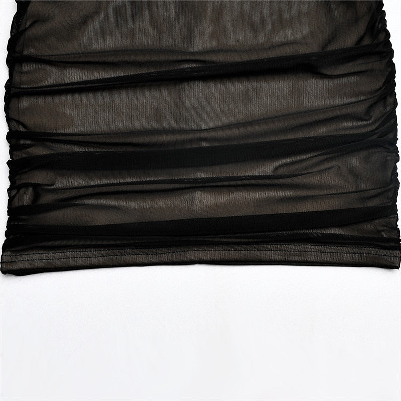 Satin One-Shoulder Ruched Wrap High-Slit Midi Dress 8
