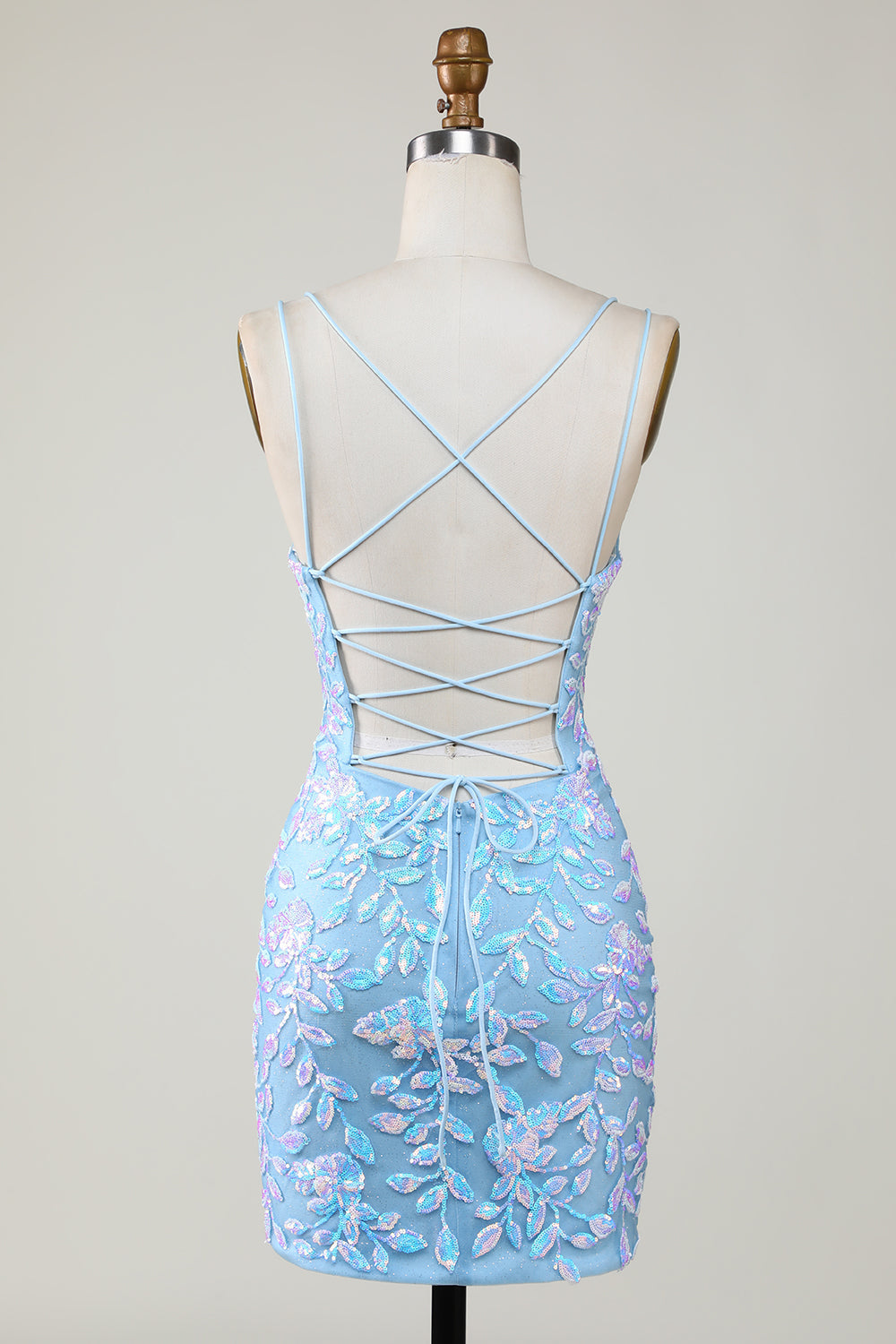 Bodycon Spaghetti Straps Homecoming Party Dress With Aqqliques