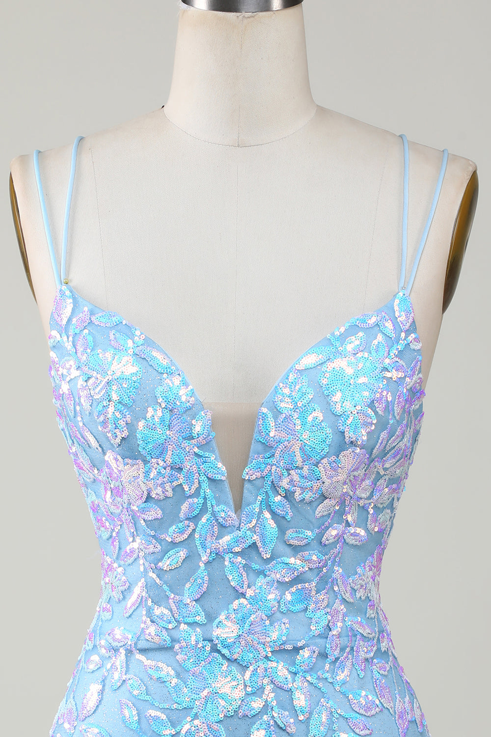 Bodycon Spaghetti Straps Homecoming Party Dress With Aqqliques