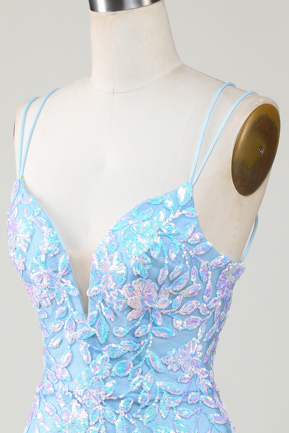 Bodycon Spaghetti Straps Homecoming Party Dress With Aqqliques