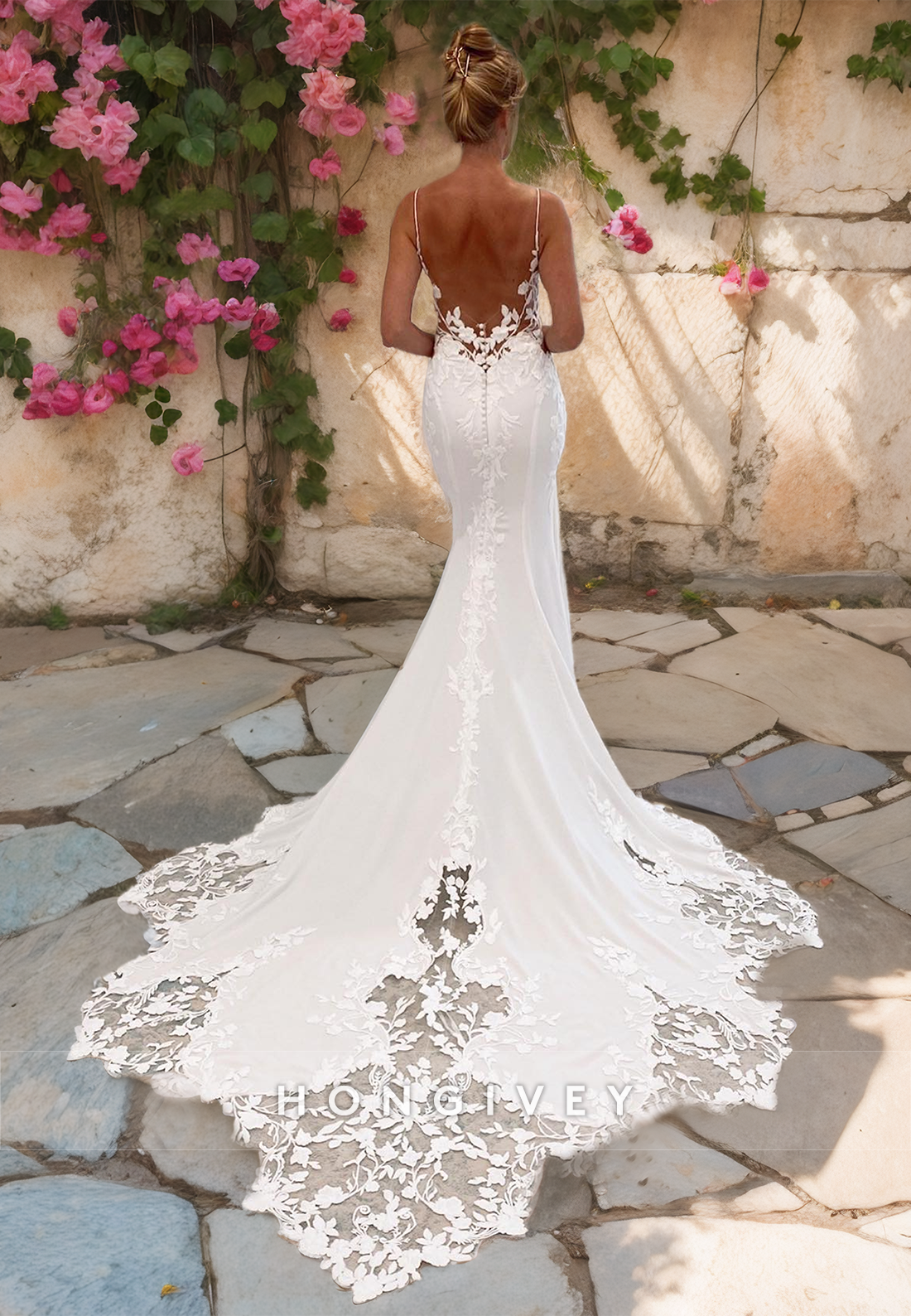 Sexy Applique Trumpet Wedding Dress with Train New 2025