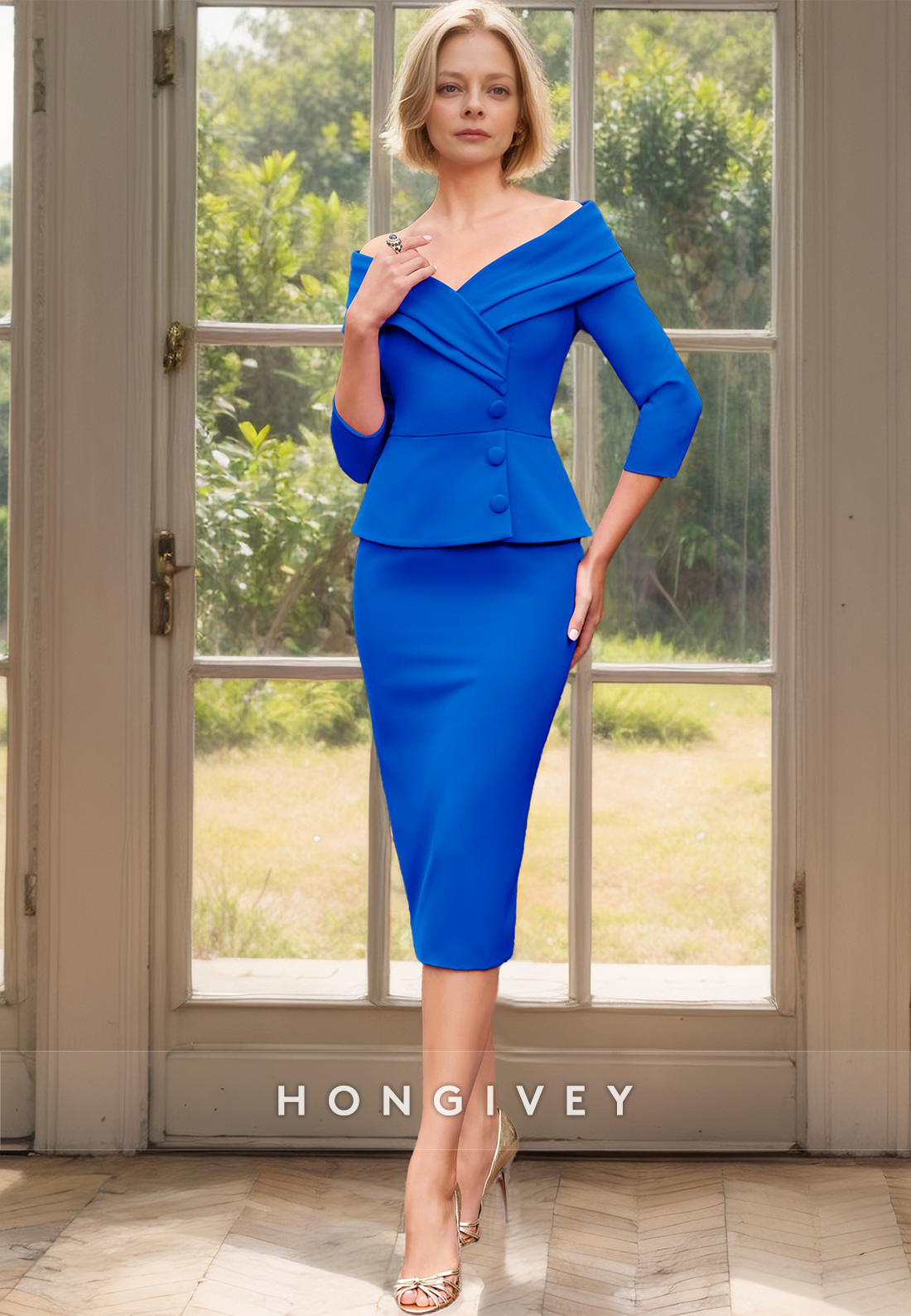 Classic Long Sleeves Two Piece Mother of the Bride/Groom Dress