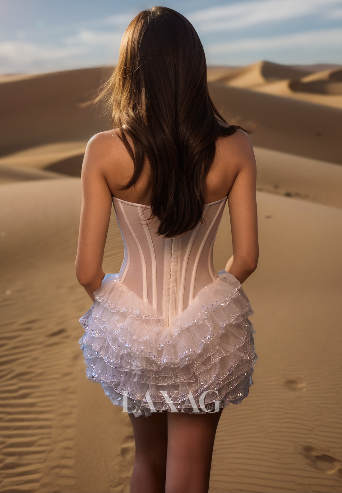 Sweetheart Beaded Sequined Mermaid Wedding Dress Sleeveless Tiered Beach Short Bride Gowns