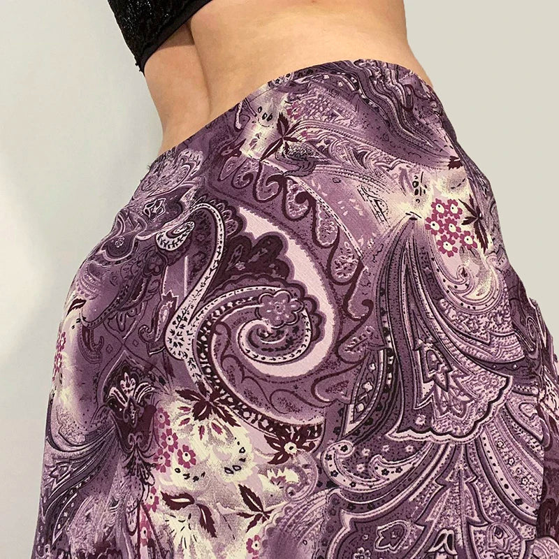 HEYounGIRL Vintage Mesh Purple Skirt Low Waist Aesthetic Outfits