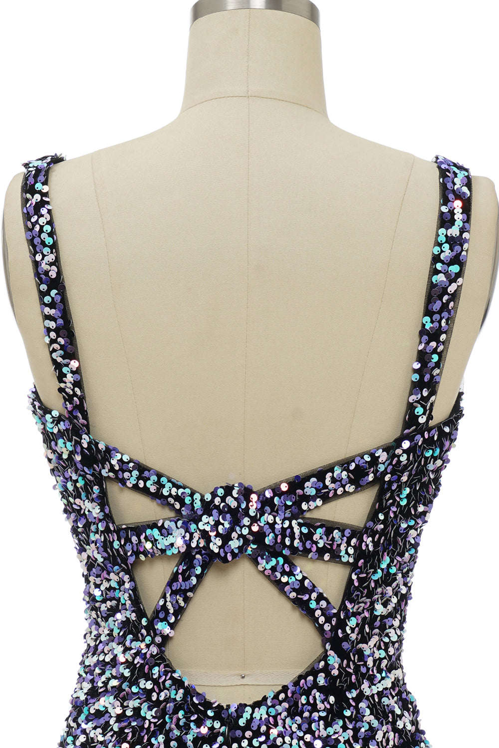 Black Sequin Fitted Homecoming Dress - Fashionpara