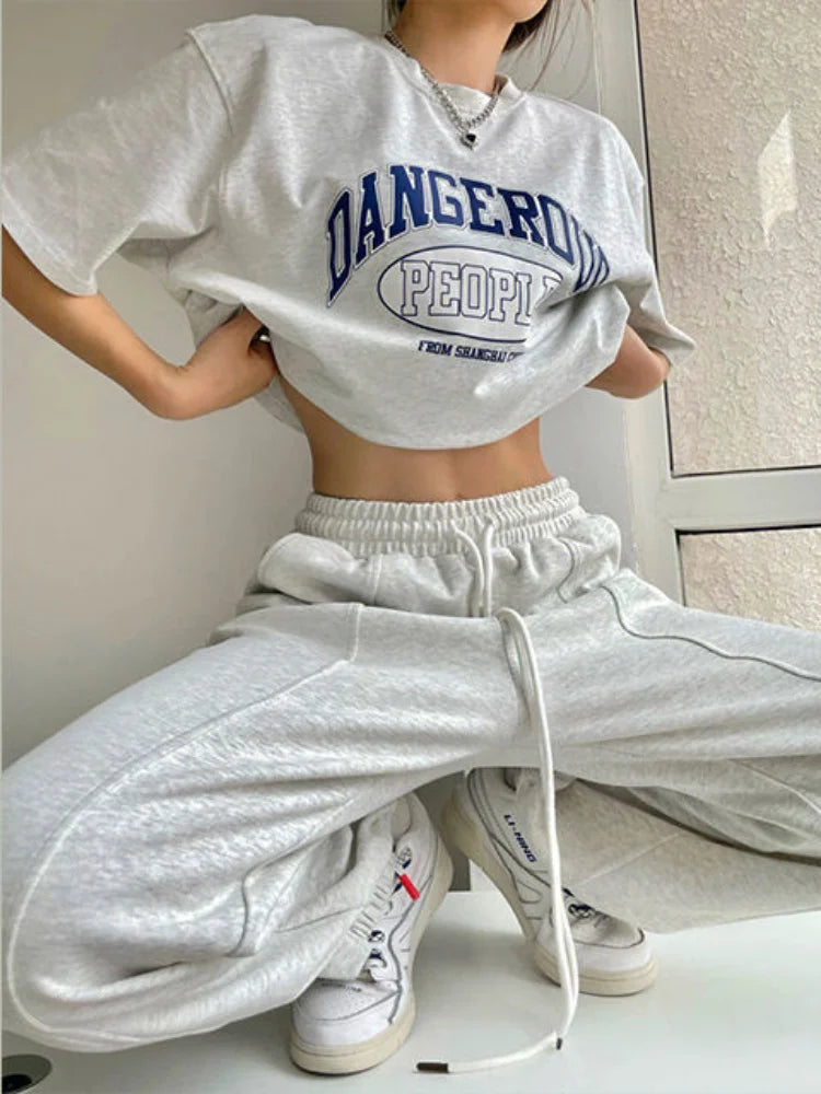 Y2K Harajuku Wide Leg Sweatpants Pants