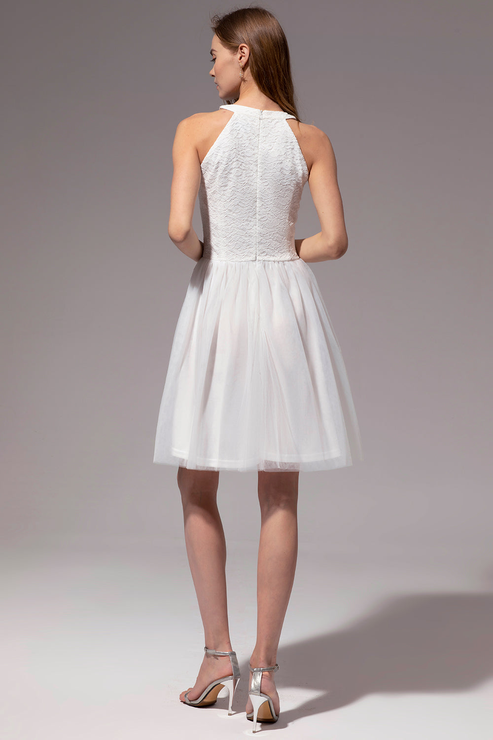 Halter Lace Homecoming Dress - Fashionpara