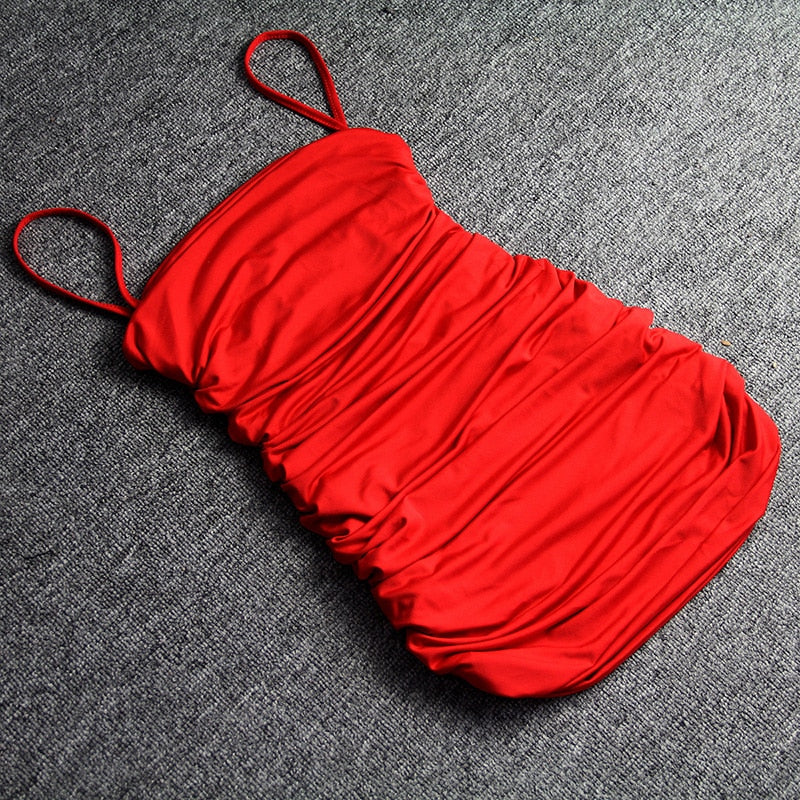Mesh Square Neck Spaghetti Strap Ruched Bodycon Mini Dress 21
