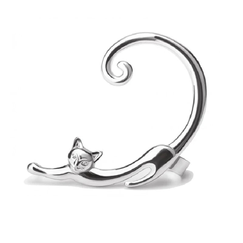 Adorable Feline Clip On Ear Cuff Wrap Earring