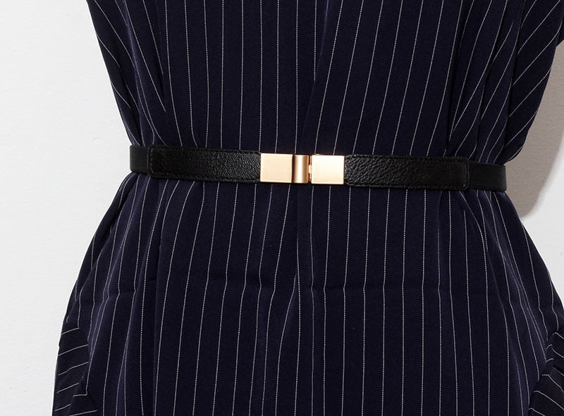 Simple Waist Elastic Dress Sweater Suit Jacket Thin Belts 7