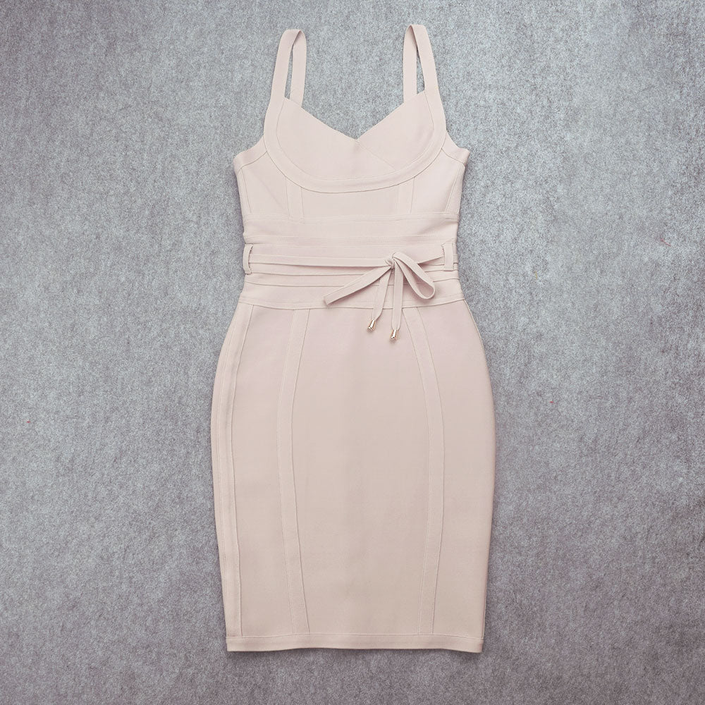 Sweetheart Neck Strappy Tie-Waist Bandage Mini Dress 23