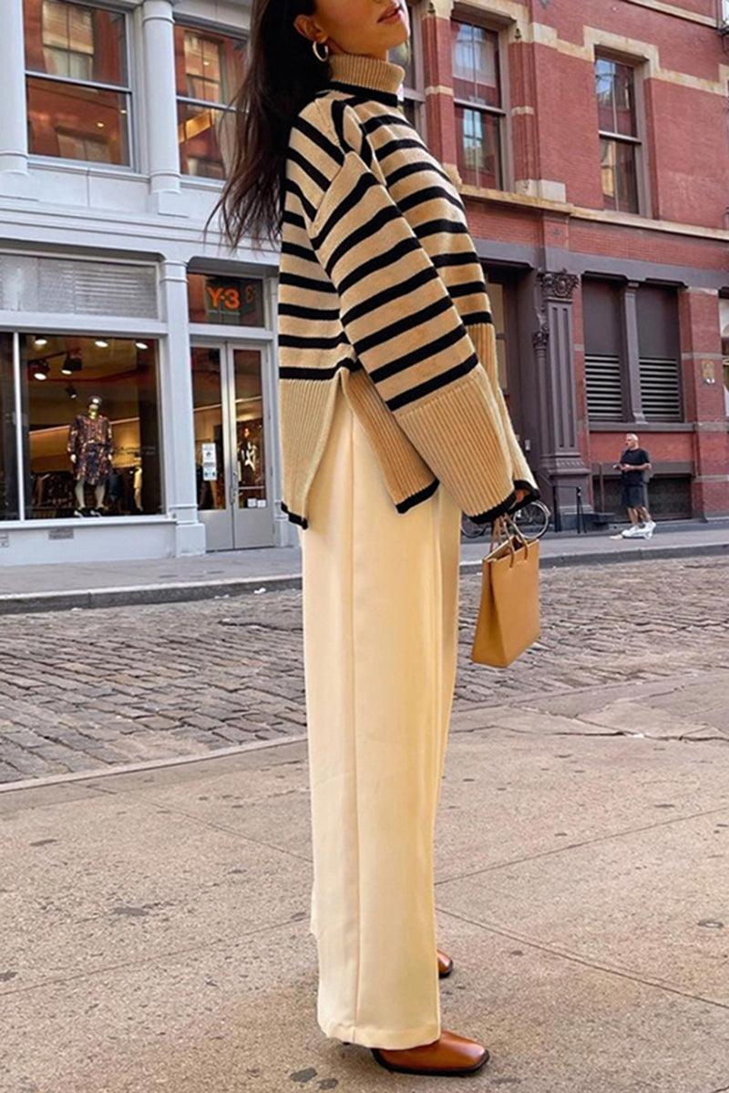 ShoptheCIC High Street Stripes Turtleneck Sweater