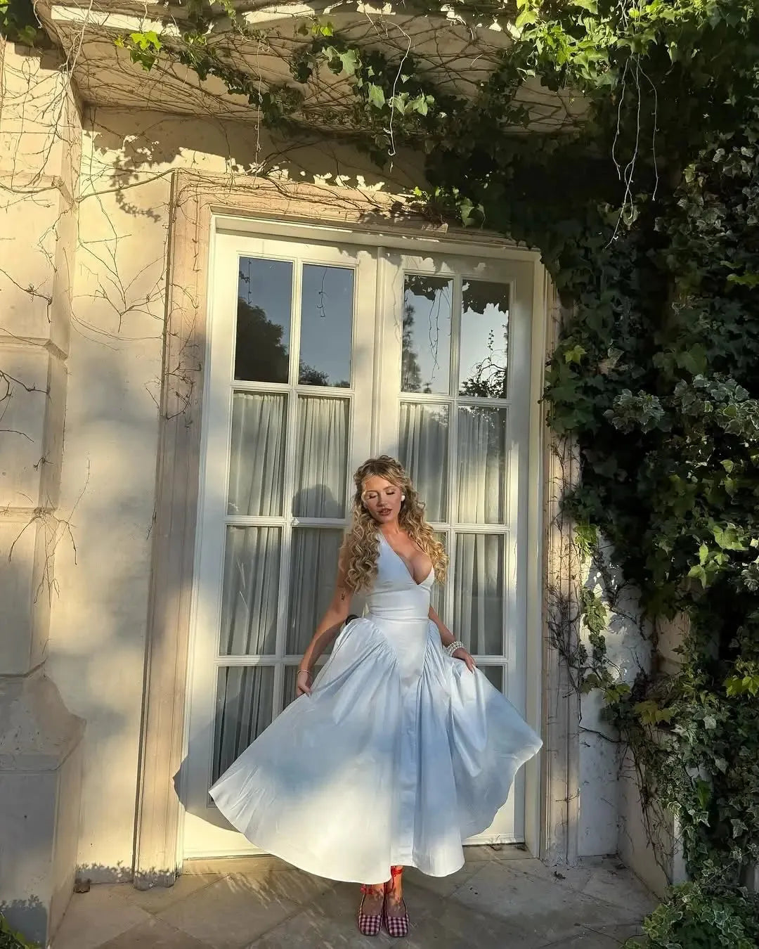 Halter Neck Corset Midi Dress - Fashionpara