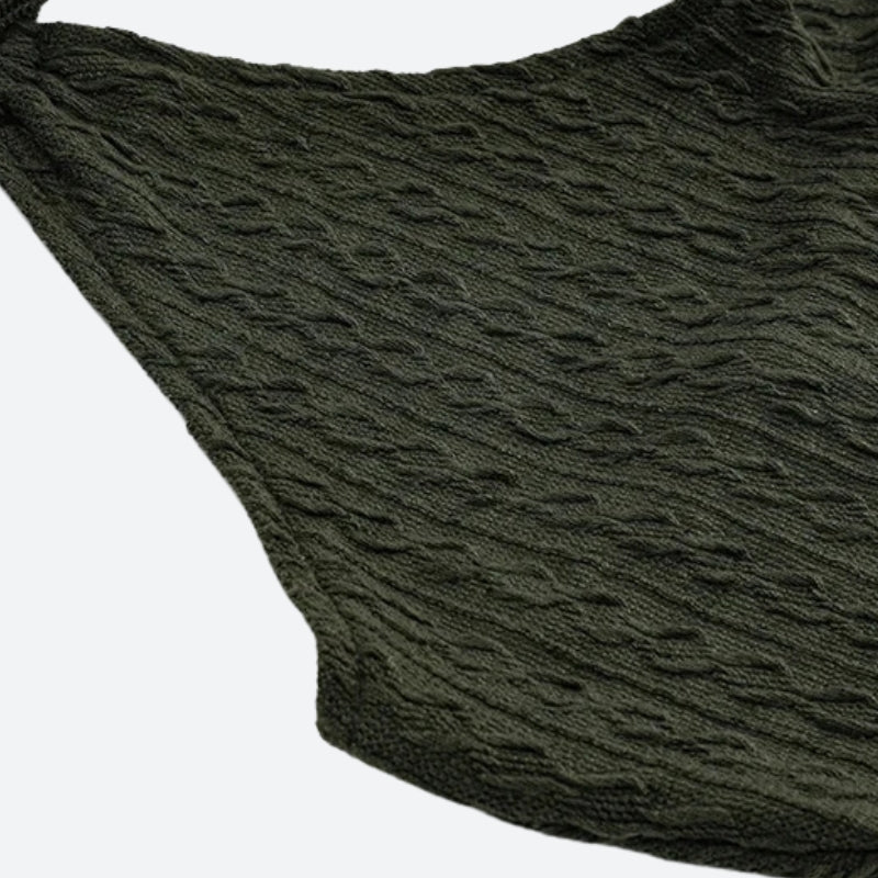 Textured Knit Halter Keyhole Bodycon Mini Dress 5