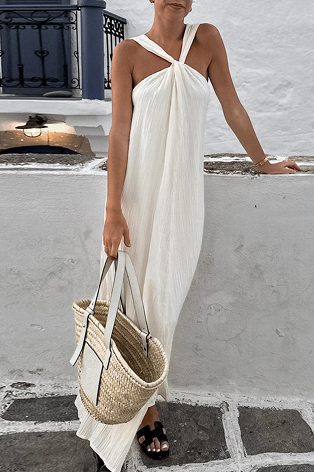 Halterneck Cotton Beach Dress