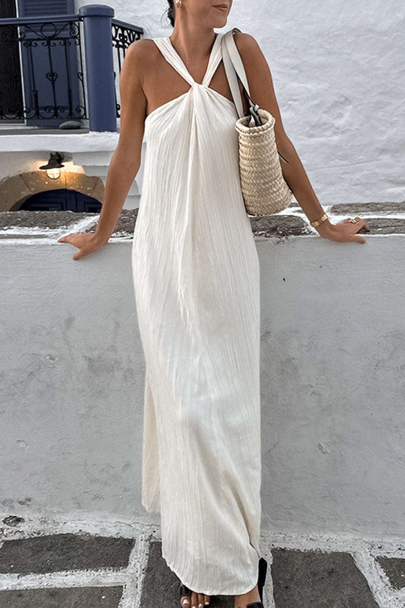 Halterneck Cotton Beach Dress