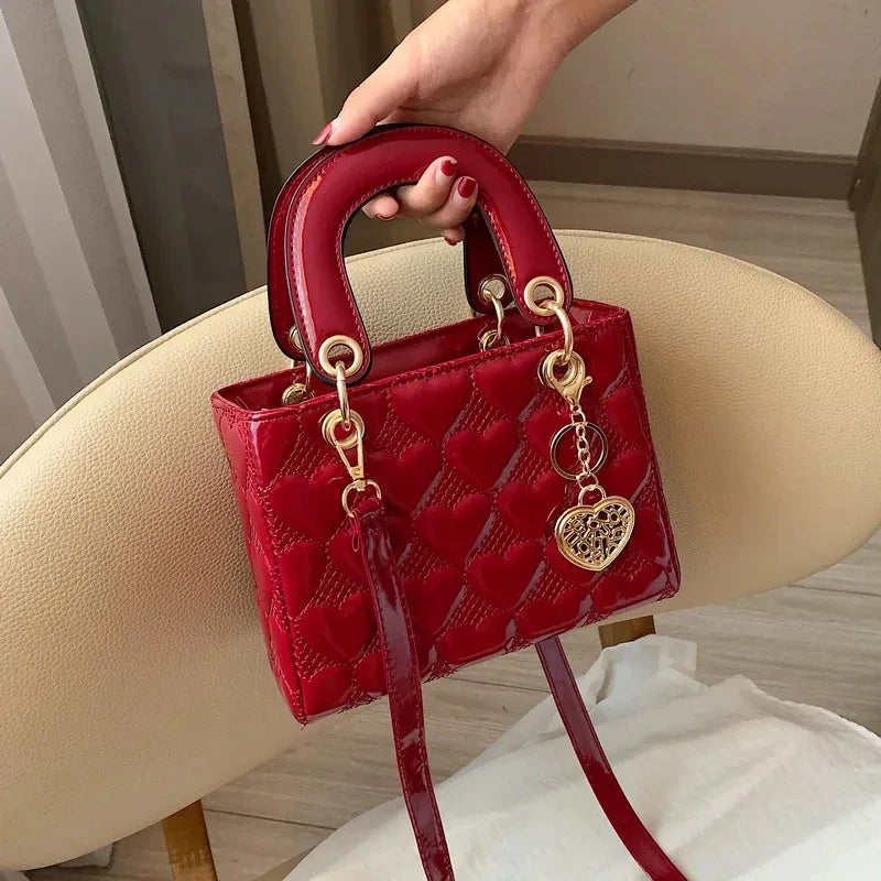 Luxury Quilted Square Handle Crossbody Handbag