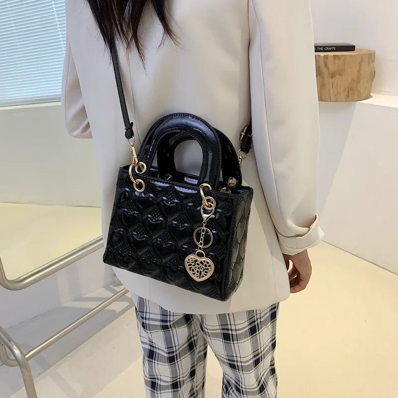 Luxury Quilted Square Handle Crossbody Handbag