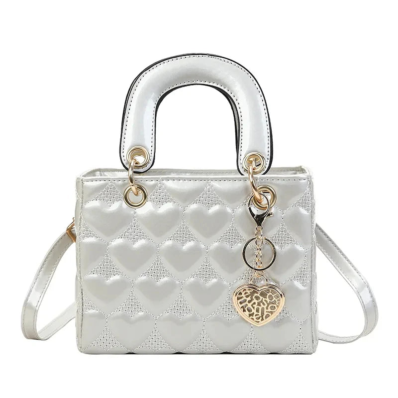 Luxury Quilted Square Handle Crossbody Handbag