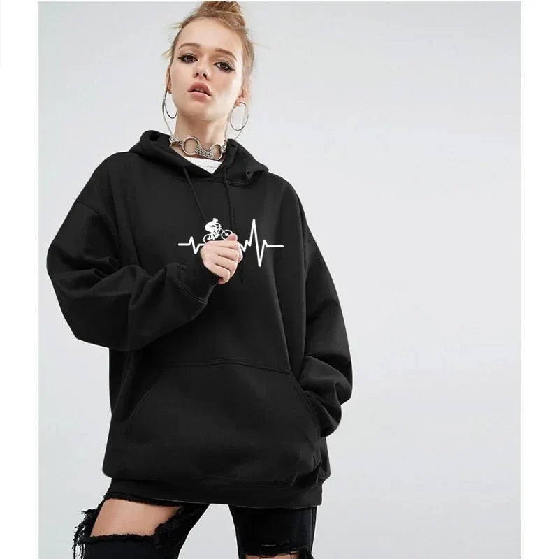 Spring Autumn Print Casual Funny Sweatshirt Girl Long Sleeve Hoody