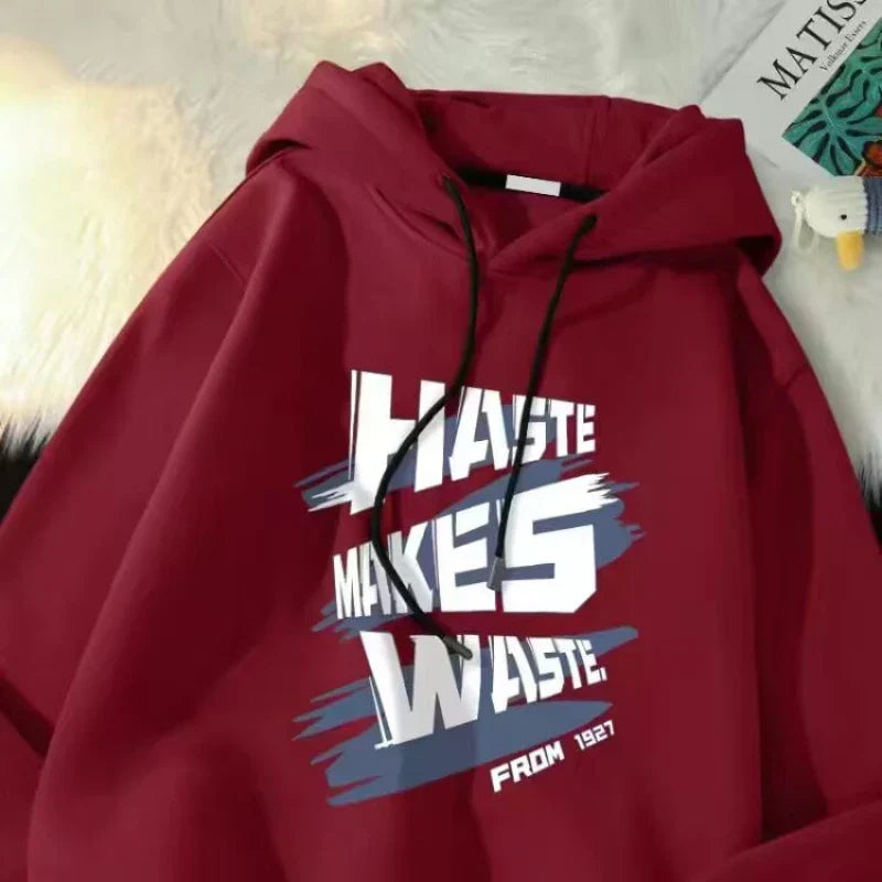 Haste Makes Waste Letter Hoodie