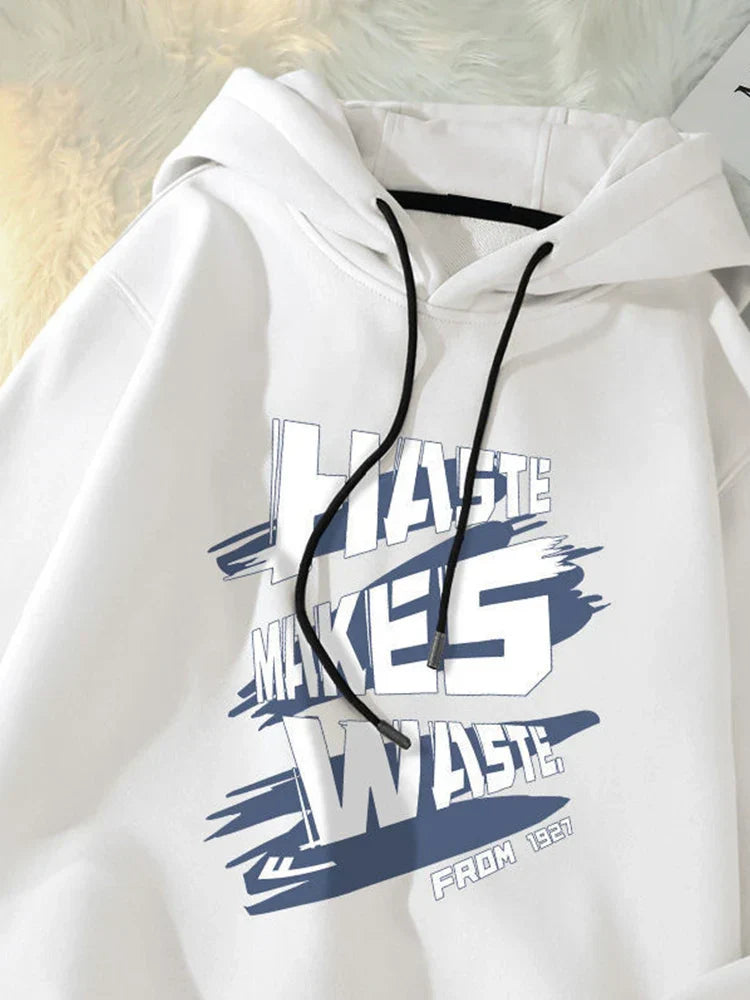 Haste Makes Waste Letter Hoodie