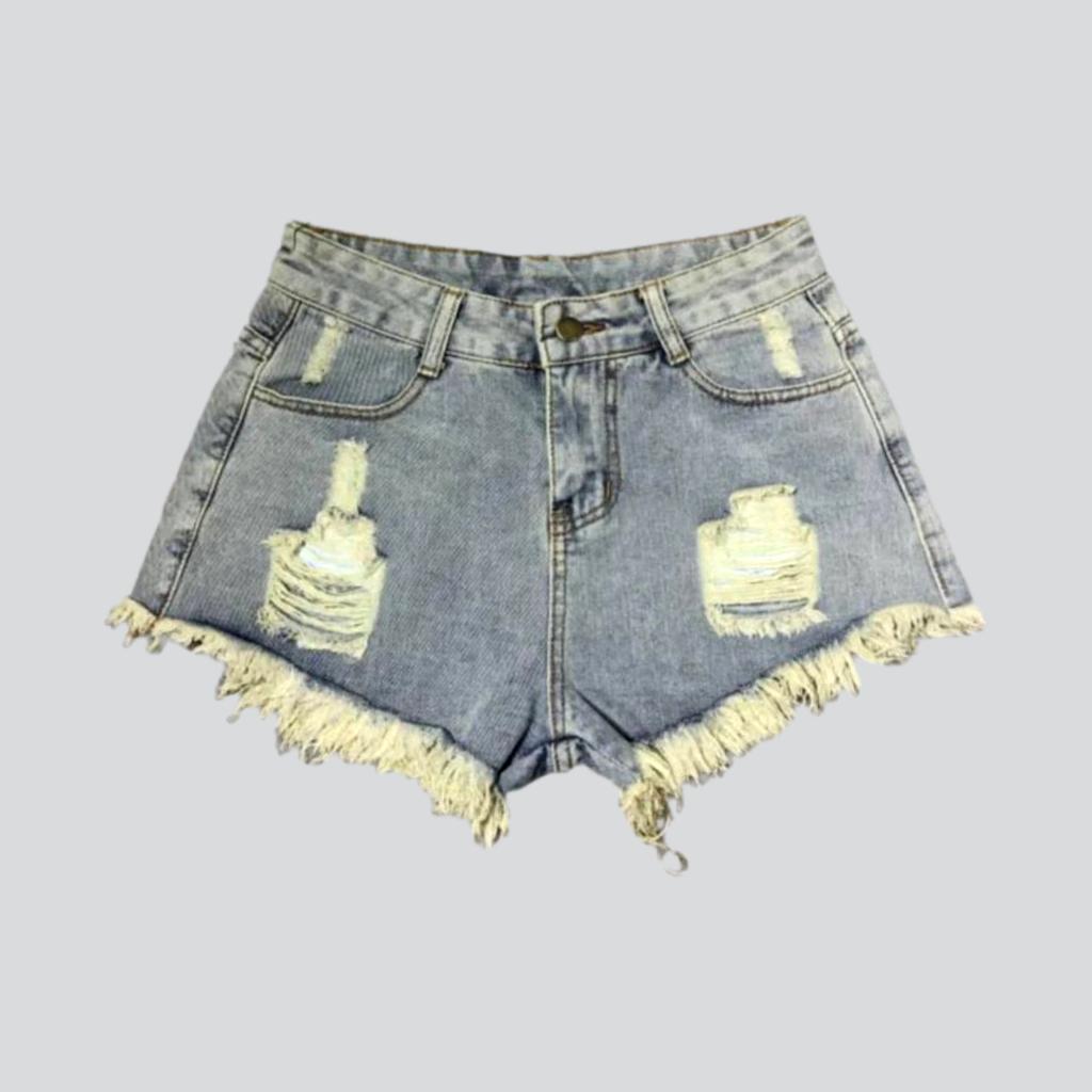 Y2k distressed women's jean shorts - Fashionpara