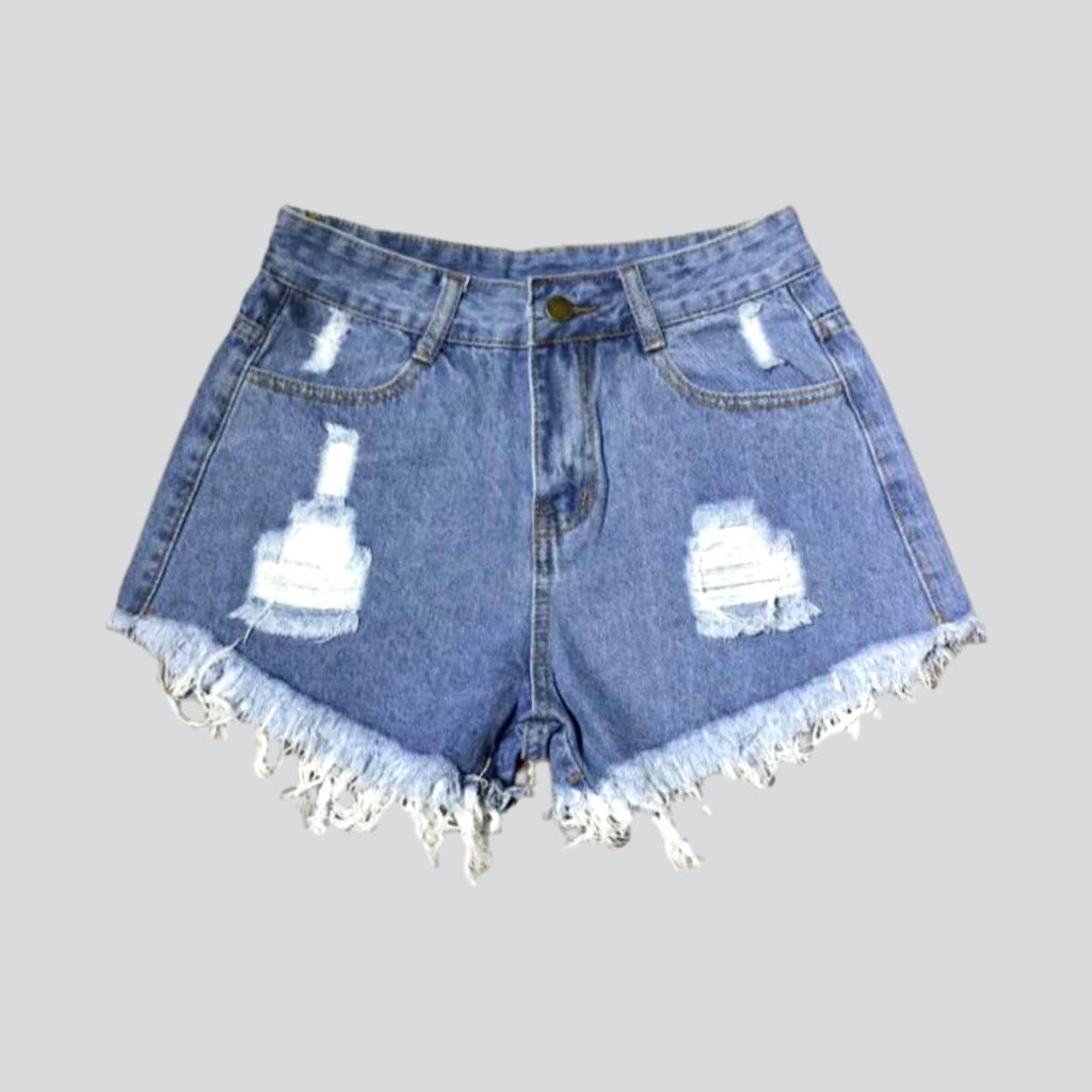 Y2k distressed women's jean shorts - Fashionpara