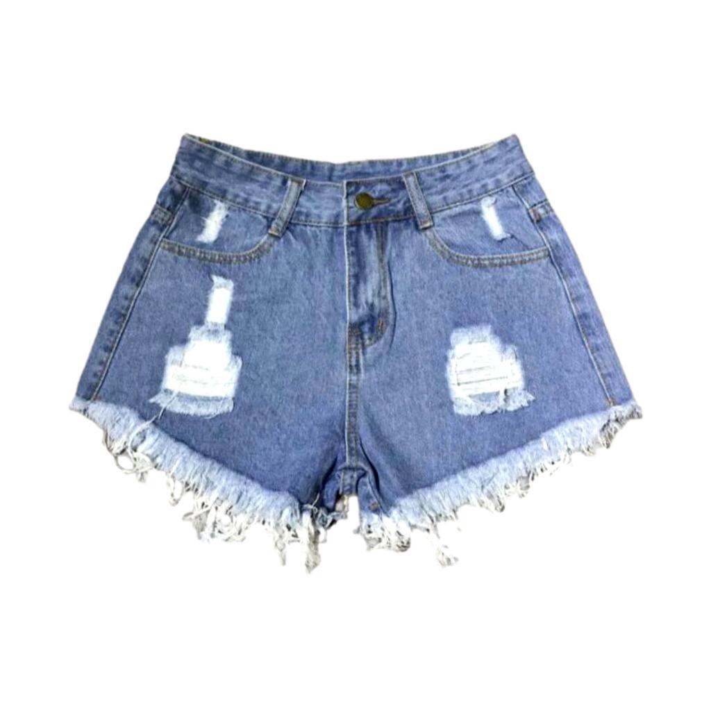 Y2k distressed women's jean shorts - Fashionpara