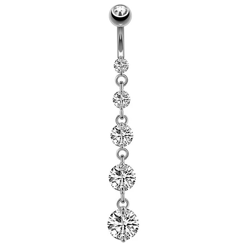 7 Cardiac Gems Extended Gothic Belly Ring