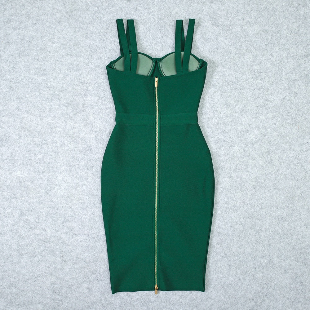 Bandage Sweetheart Double-Strap Bodycon Midi Dress 11