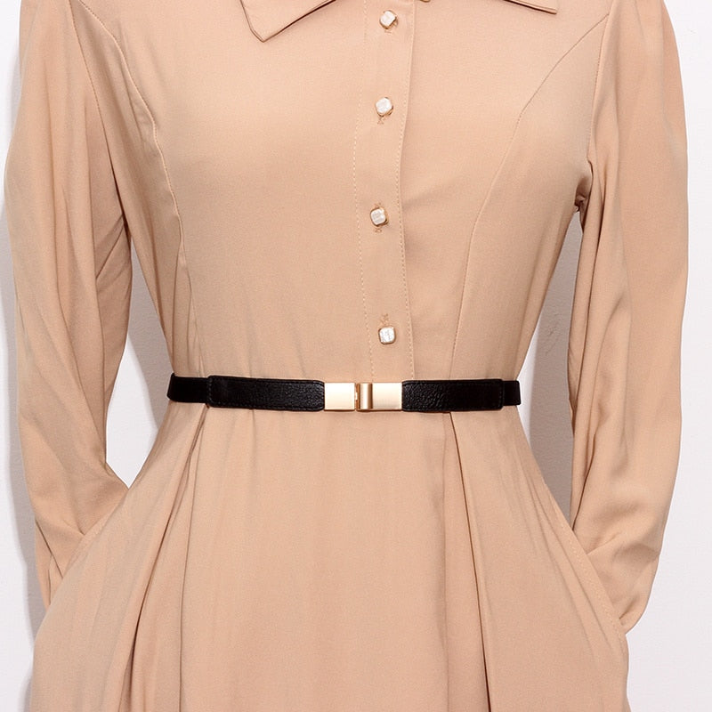 Simple Waist Elastic Dress Sweater Suit Jacket Thin Belts 5