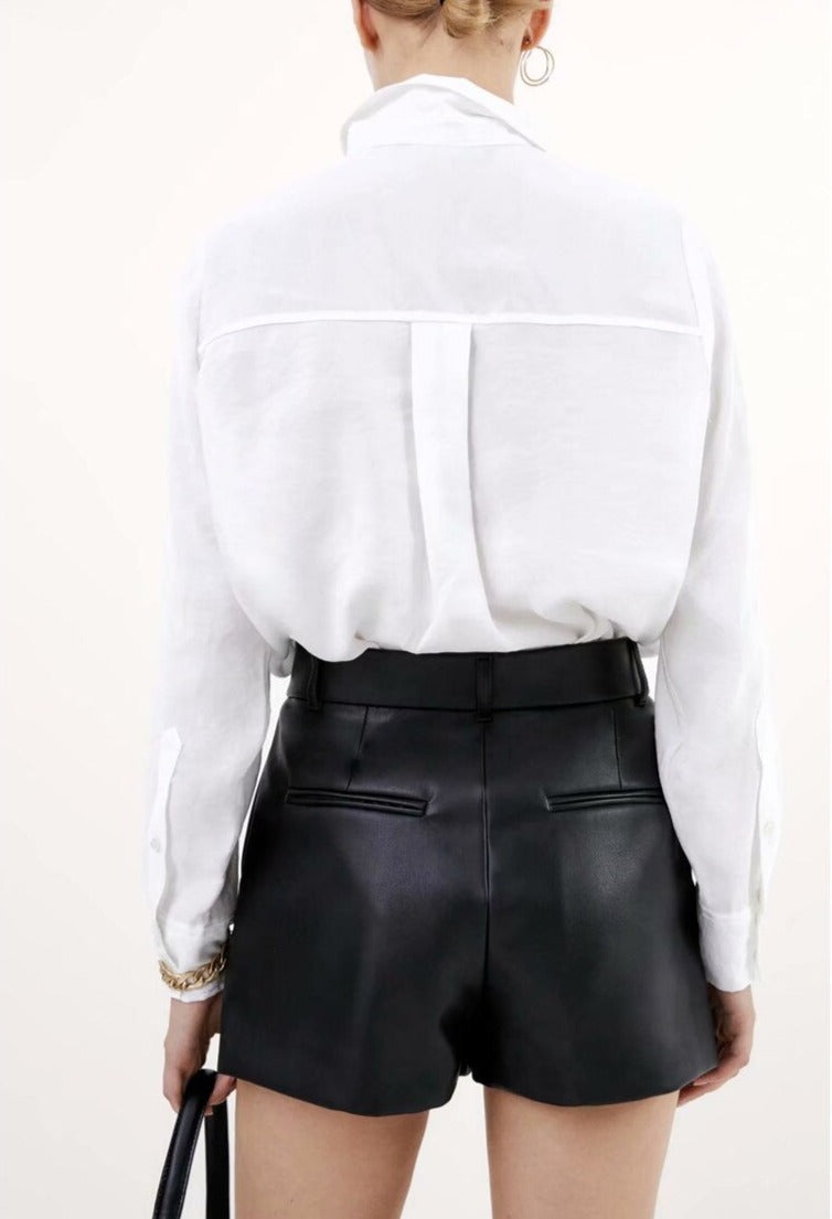Cassandra Vegan Leather Shorts