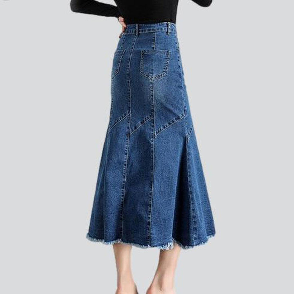Women's fishtail denim skirt - Fashionpara