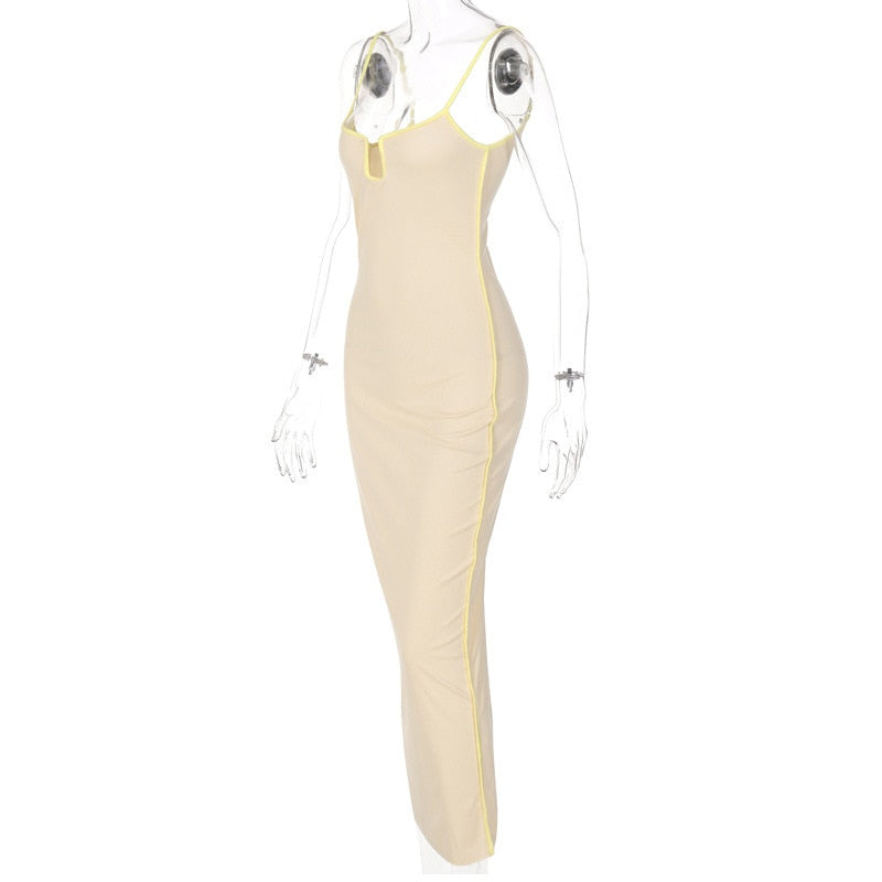 Spaghetti Strap Sleeveless Slit Party Dresses 8
