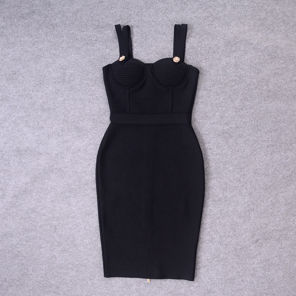 Bandage Sweetheart Double-Strap Bodycon Midi Dress 12