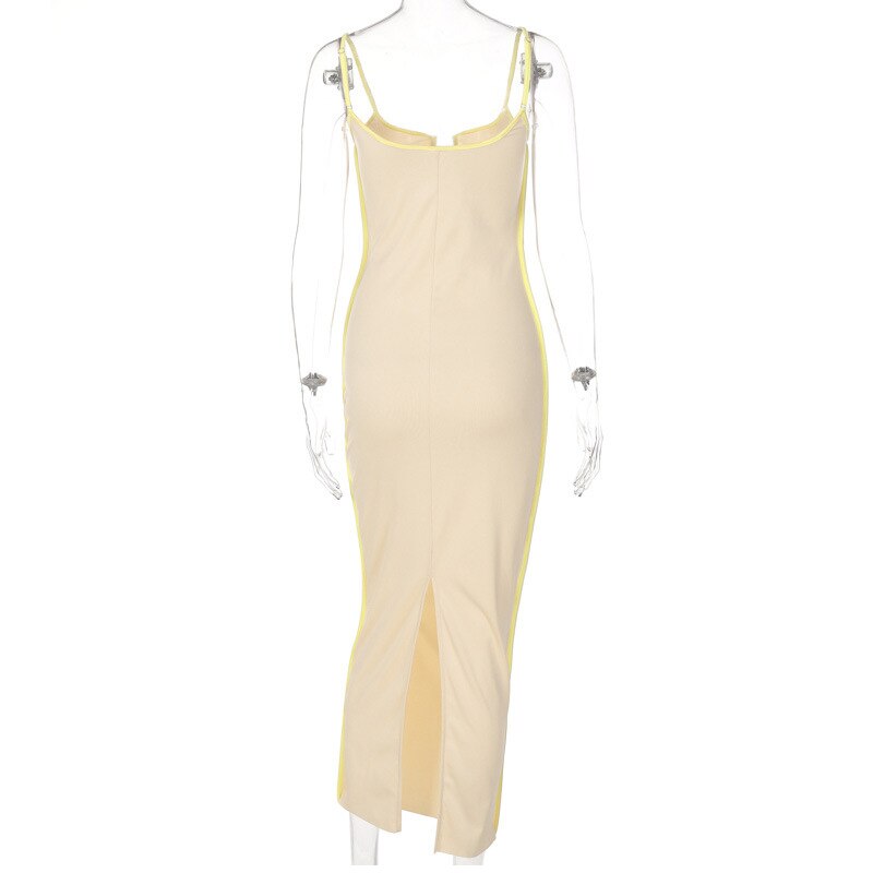 Spaghetti Strap Sleeveless Slit Party Dresses 9