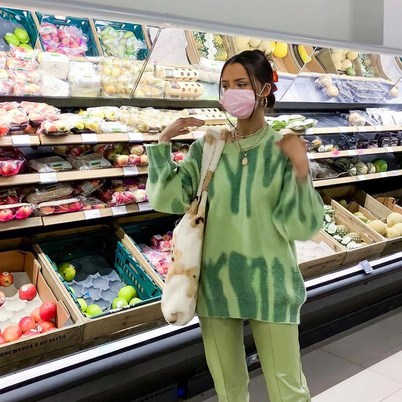 ShoptheCIC Tie Dye Oversized Knit Sweater for Cozy Style