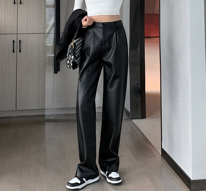 Brigitta High Waist Vegan Leather Pants