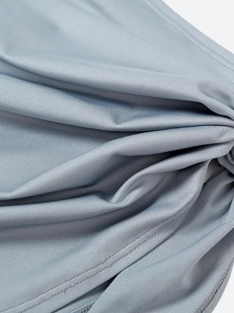 High Cut Swimsuit & Skirt Two Piece Set - Fashionpara