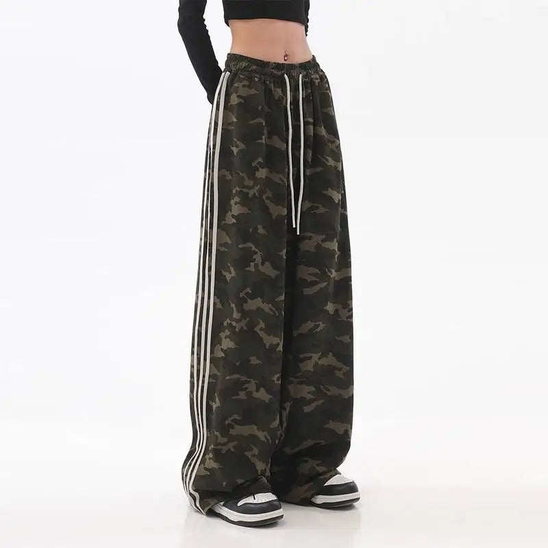 Camouflage Striped Loose Jogging Pants